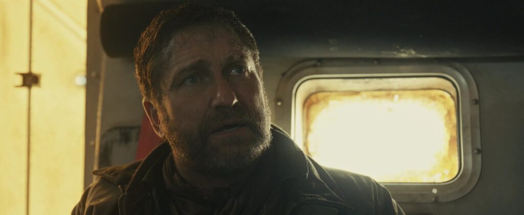 Dans Greenland 2: Migration, Gerard Butler parle de survie et de sacrifice; il est un protecteur.