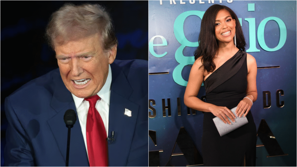 Trump dit à une journaliste noire : 'J'ai doublé la taille de la salle de bal Maison-Blanche, imbécile'.