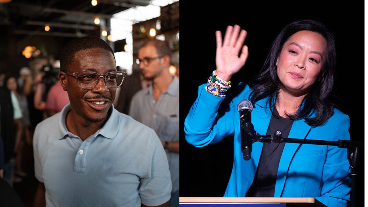 David Crowley, centriste noir, bat Francesca Hong lors de la primaire démocrate du Wisconsin.
